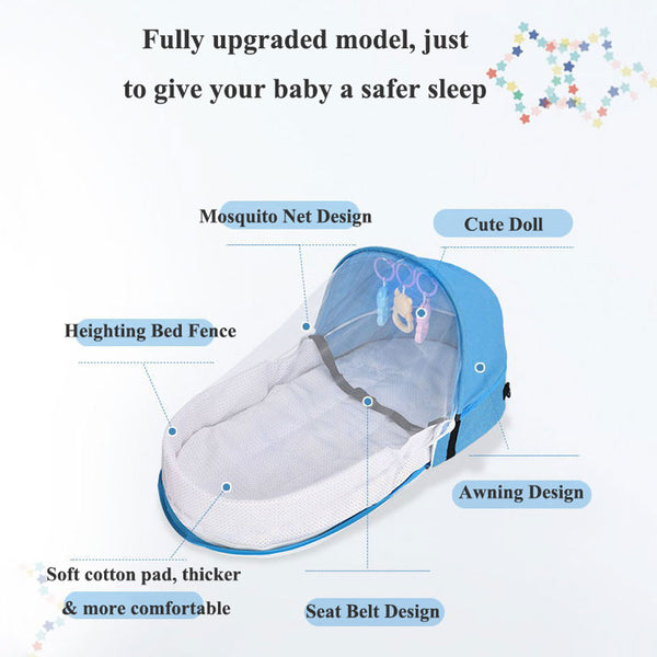 Portable Travel Baby Nest Multi-function Baby Bed Crib with Mosquito Net Foldable Babynest Bassinet Infant Sleep Children&#39;s Bed ZopiStyle