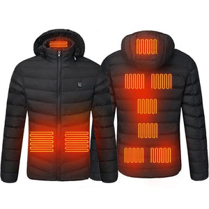 Men 9 Areas Heated Jacket USB Winter Outdoor Electric Heating Jackets Warm Sprots Thermal Coat Clothing Heatable Cotton jacket ZopiStyle