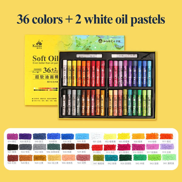 Kuelox Art Soft Oil Pastel/Crayon Macaron/Morandi/Artist Grade 12/24/36 Colors for Artist/Student Graffiti Oil Pastel Painting ZopiStyle