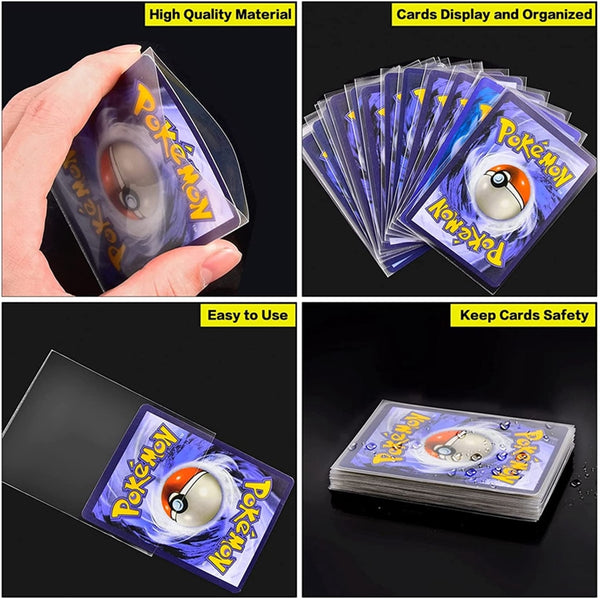 Pokemon Card Sleeves 100 Counts Transparent Playing Games VMAX Protector Cards Folder Yugioh Pokémon Case Holder Kids Toy Gift ZopiStyle