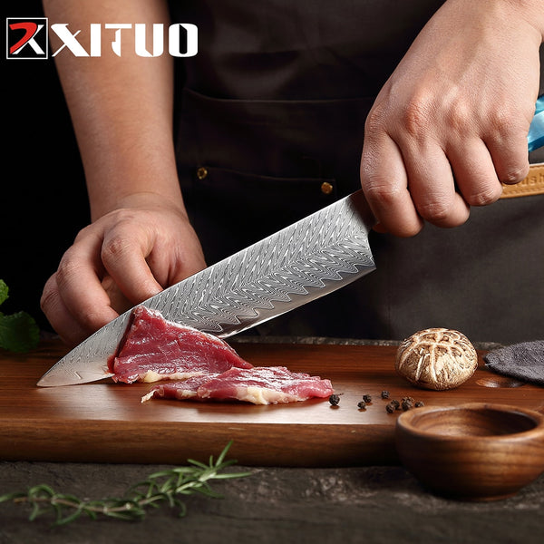 XITUO 1-9PC HighQuality Damascus Kitchen Knife 67 Layers Japanese Damascus Steel Sharp Blade Chef Knife Gift Knife Set ZopiStyle