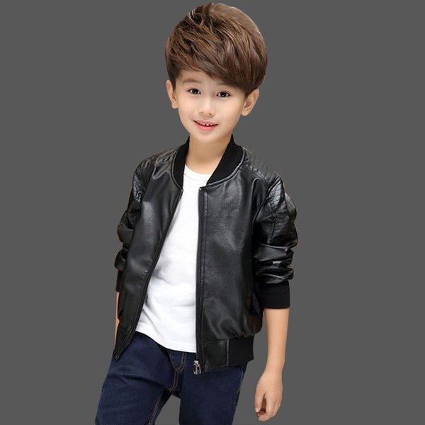 New Arrived Boys Coats Autumn Winter Fashion Korean Children&#39;s Plus Velvet Warming Cotton PU Leather Jacket For 1-11Y Kids Hot ZopiStyle
