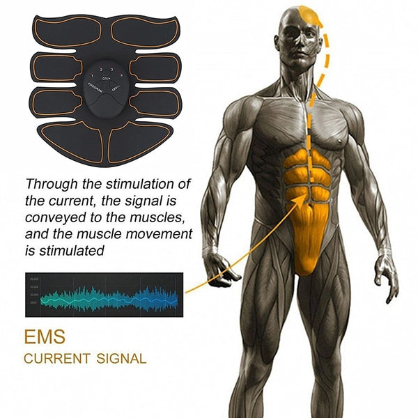 Electric Wireless Muscle Stimulator, Ems, Buttocks, Hips, Trainer, Abdomen, ABS, Stimulator, Fitness, Body Slimming Massager ZopiStyle