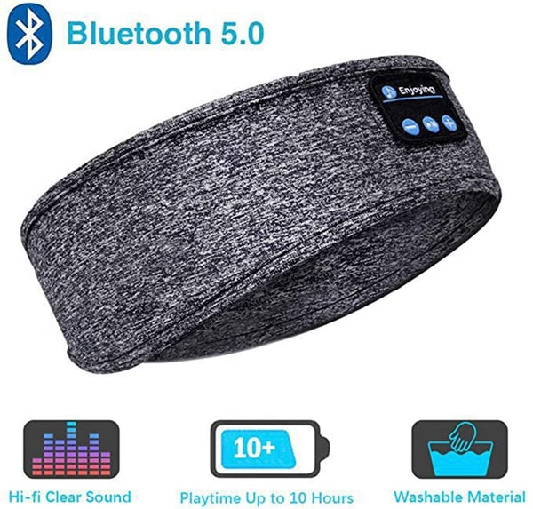 Bluetooth Sleeping Headphones Sports Headband Thin Soft Elastic Comfortable Wireless Music Earphones Eye Mask for Side Sleeper ZopiStyle
