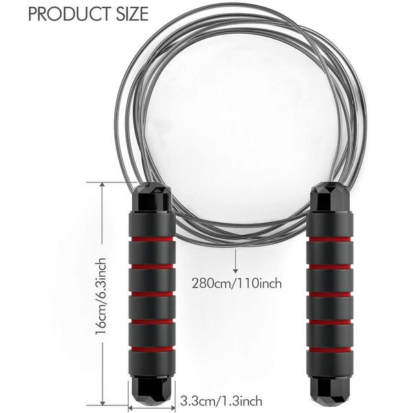 Jump Rope Tangle-Free Rapid Speed Jumping Rope Cable with Ball Bearings Steel Skipping Rope Gym Fitness Home Exercise Slim Body ZopiStyle