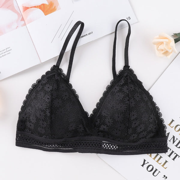 Women Lace Padded Bras Beauty Back Wrapped Chest Comfortable Wire Free Bras Lingerie ZopiStyle