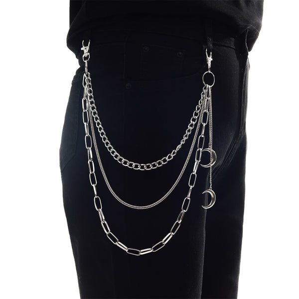 Punk Chains on jeans Keychain for Women Pants Multi Layer Belt Waist chains  Hip Hop Hook hiphop Jewelry ZopiStyle