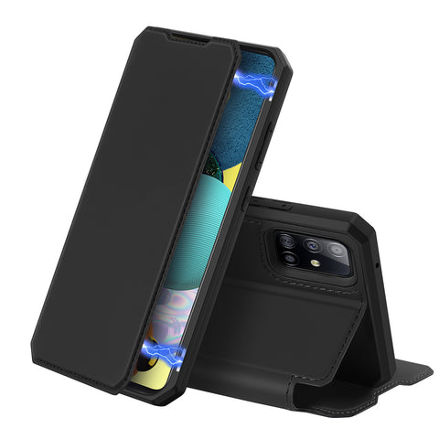 DUX DUCIS for Samsung A21S/A51 5G Magnetic Mobile Phone Holder Leather Case with Cards Slot black_Samsung A51 5G ZopiStyle
