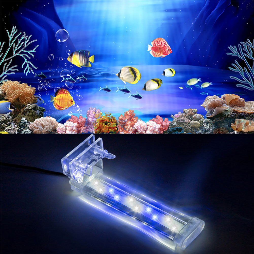 LED Lamp Fish Tank Crystal LED Aquarium Clip Light Plant Grow Aquarium Fish Tank Lamp Lighting Europe Standard 3w ZopiStyle
