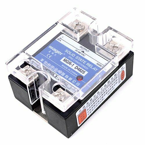 40A 3-32VDC to 24-480V AC Solid-state Relay SSR + Transparent Cover MGR-1D4825 40A ZopiStyle