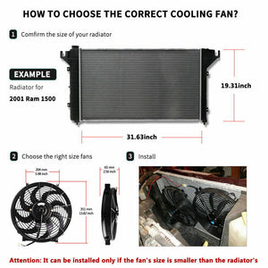 14 "" Universal Curved Blade Radiator Fan Car Accessory ZopiStyle