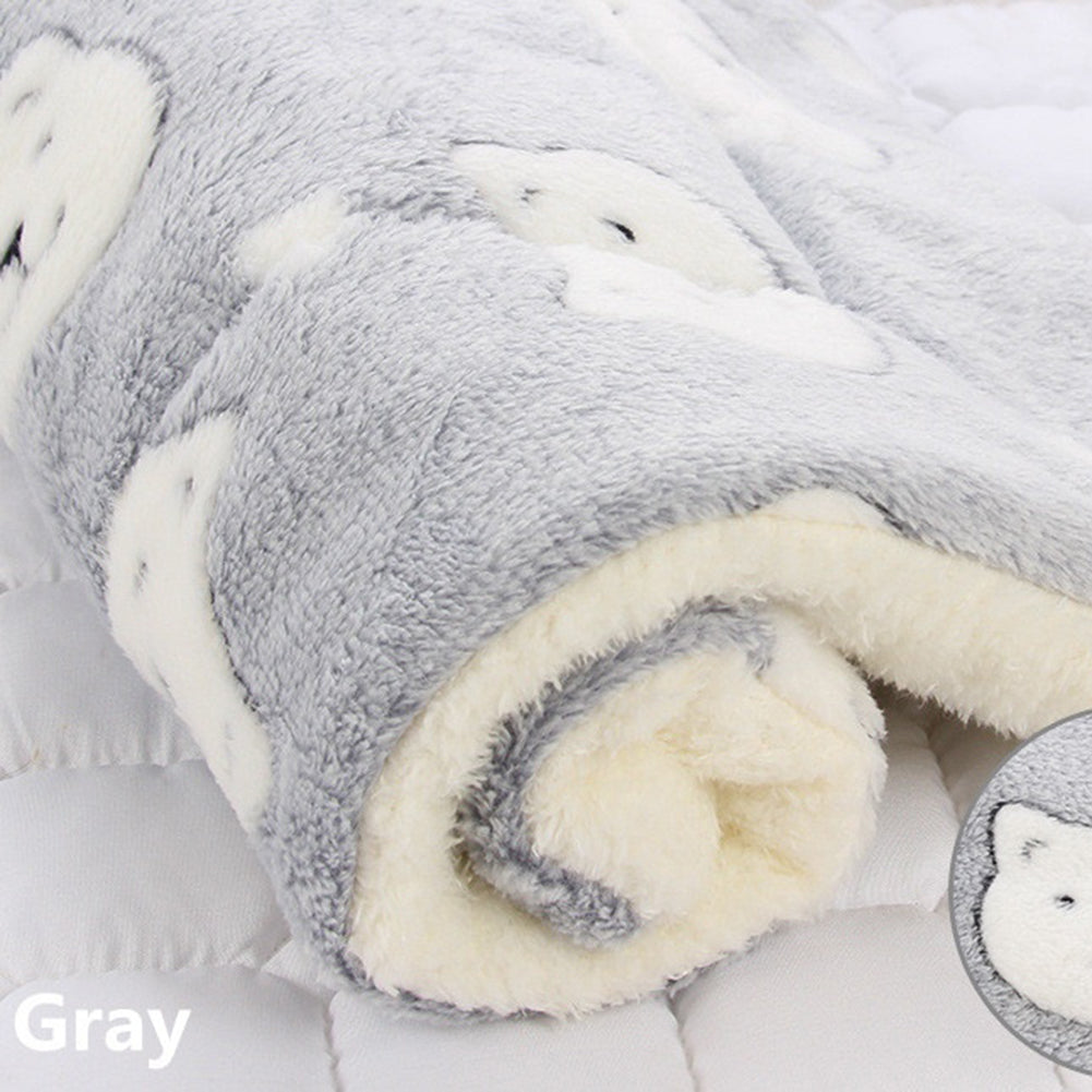 Pet Mat Thickening Warm Autumn Winter Cat Dog Blanket Anti-slip Cushion Grey bear head_1# 32*25cm ZopiStyle