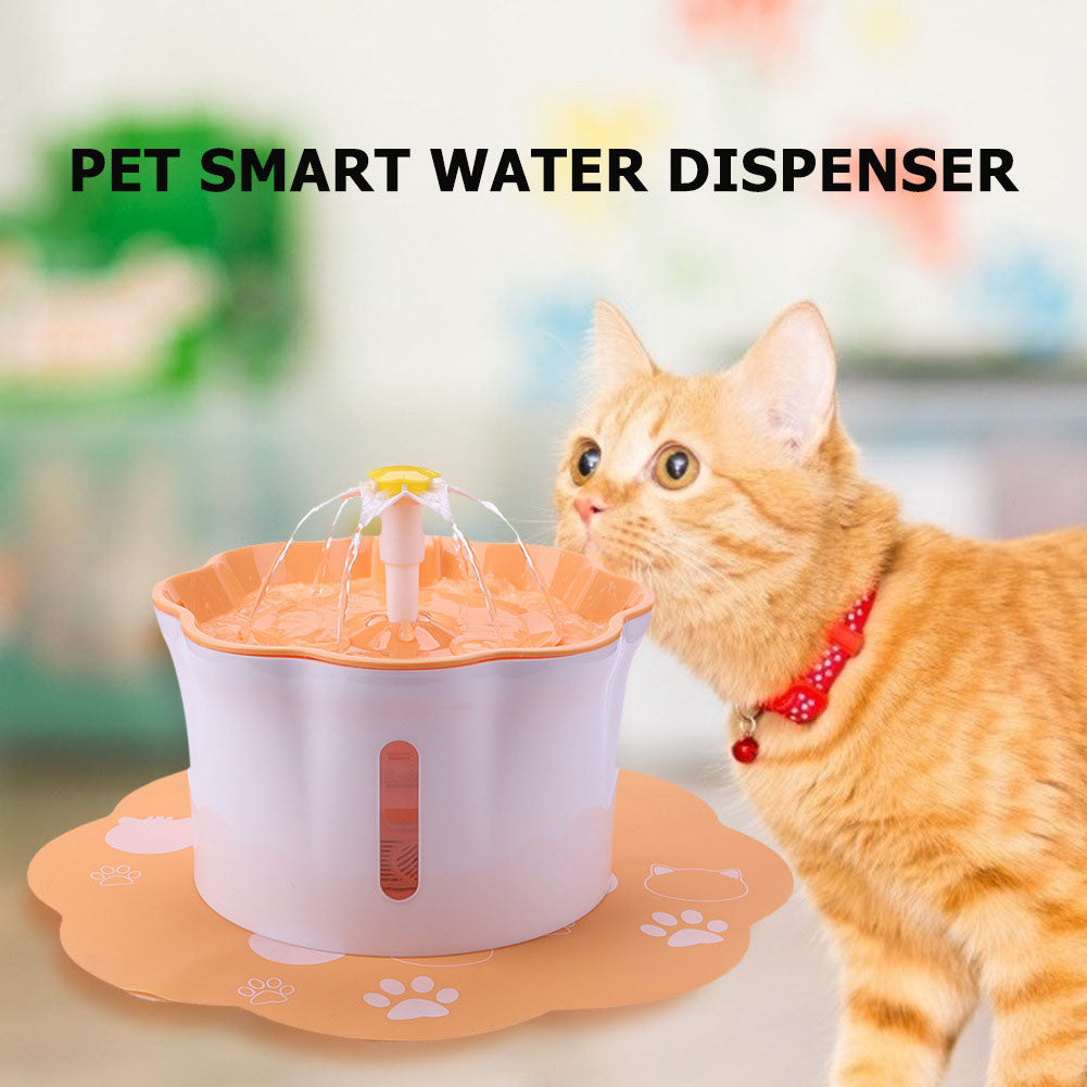 Pet's Water Dispenser 2.6L Ultra-quiet Household Pet Water Dispenser Orange ZopiStyle