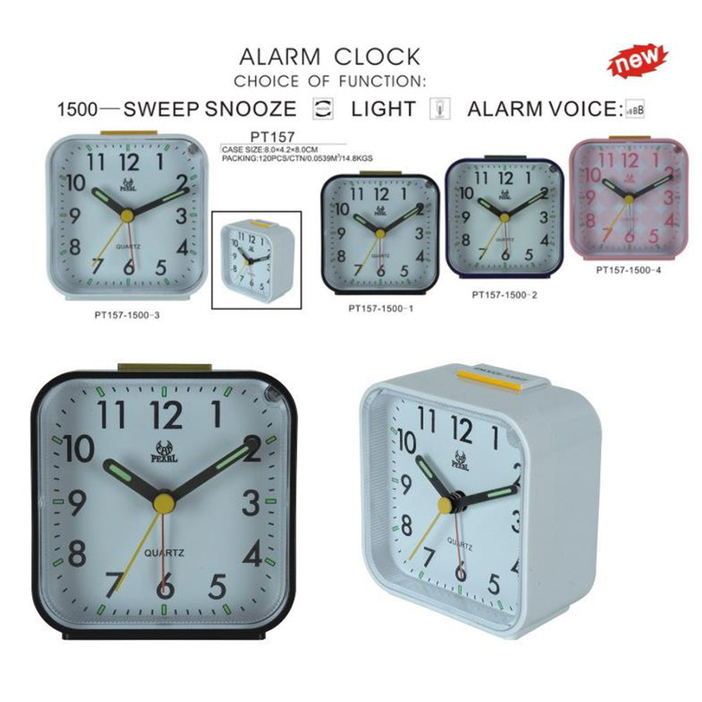 Portable Silent Noctilucence Alarm Clock with Night Light Snooze Function for Kids Table Desktop Beside white ZopiStyle