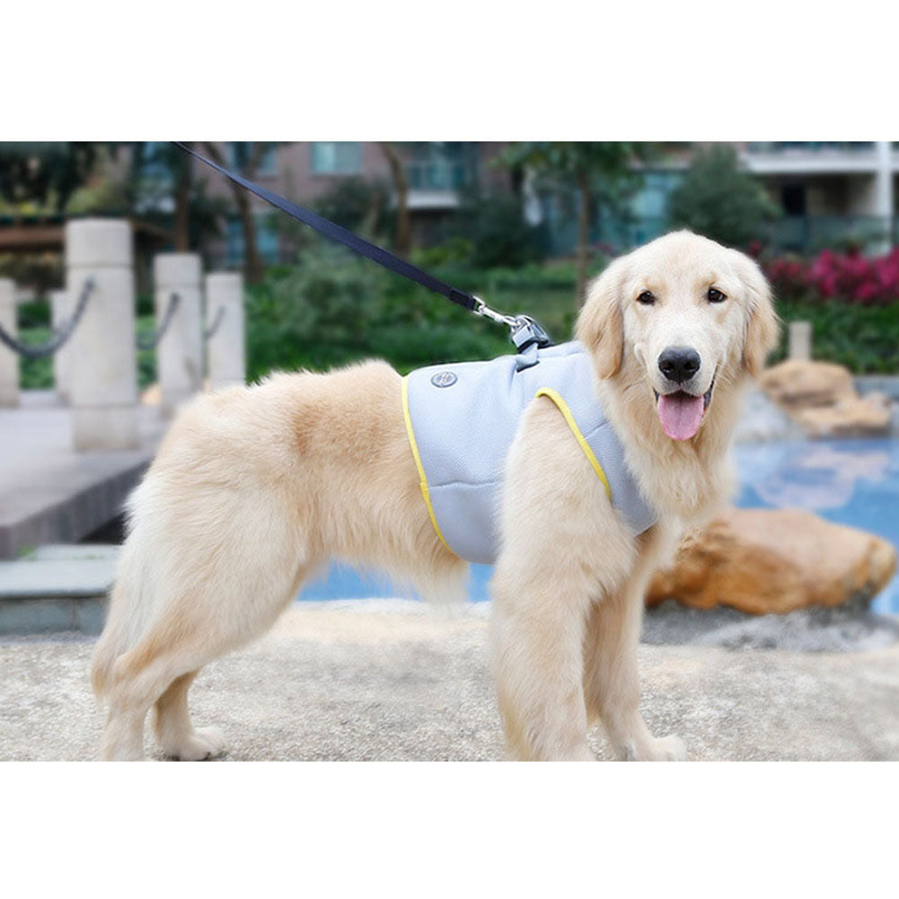 Pet Cooling Harness Summer Vest for Dog Puppy Outdoor Walking Gray yellow_XL ZopiStyle