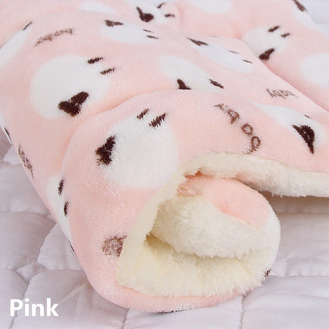 Pet Mat Thickening Warm Autumn Winter Cat Dog Blanket Anti-slip Cushion Pink lamb_1# 32*25cm ZopiStyle