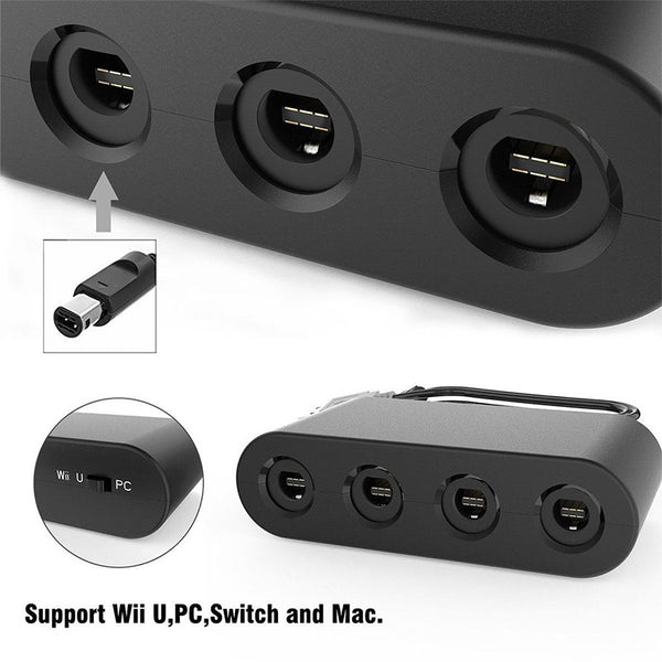 4 Port Gamecube Controller Adapter For Nintend Wii U & Switch and PC USB ZopiStyle