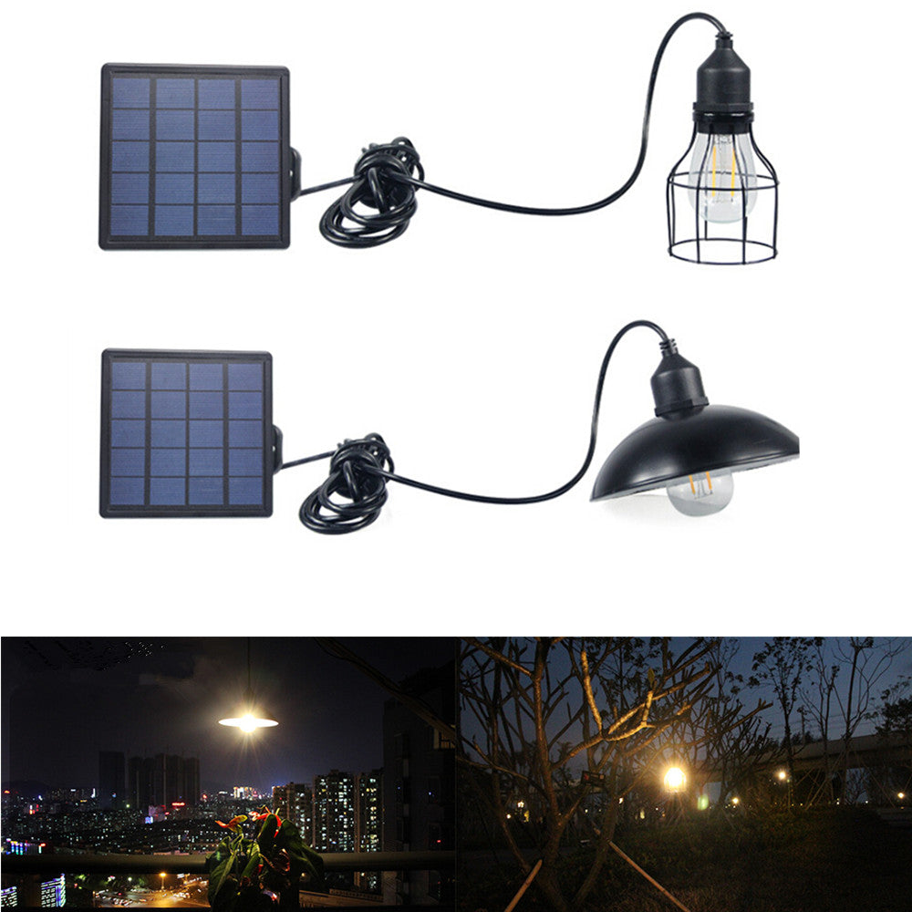 LED Waterproof Solar Power Pendant Light for Outdoor Courtyard Garden Corridor E27 Bulb Warm white (including light source)_Lantern ZopiStyle