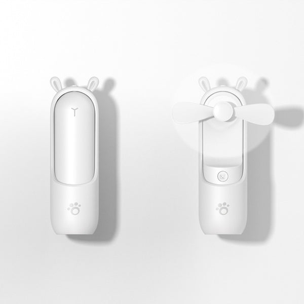 Portable Mini Fan for Home Office Desk Travel USB Rechargeable Fan White rabbit ZopiStyle