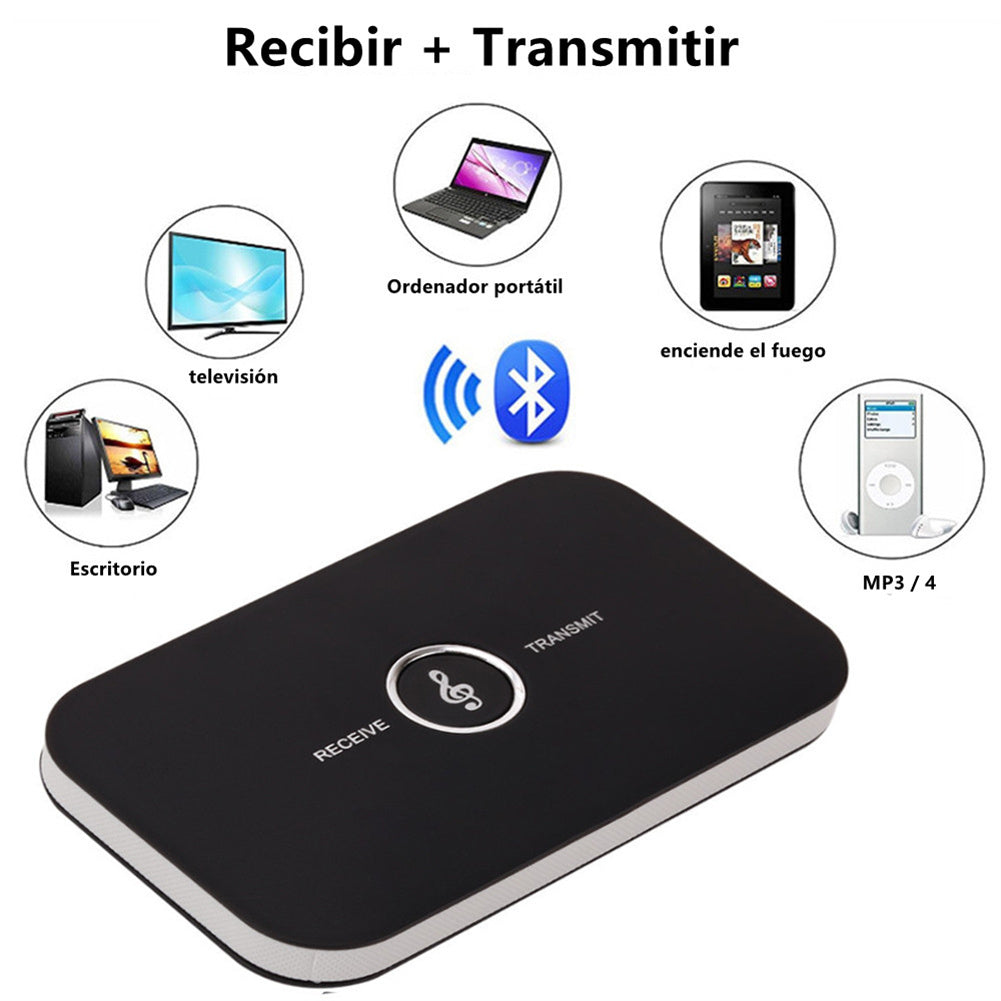 2-in-1 B6 Bluetooth-compatible  5.0  Transmitter Receiver 3.5mm Aux Music Clear Sound Wireless Audio Adapter For Mp3 Mp4 Tv Pc black ZopiStyle