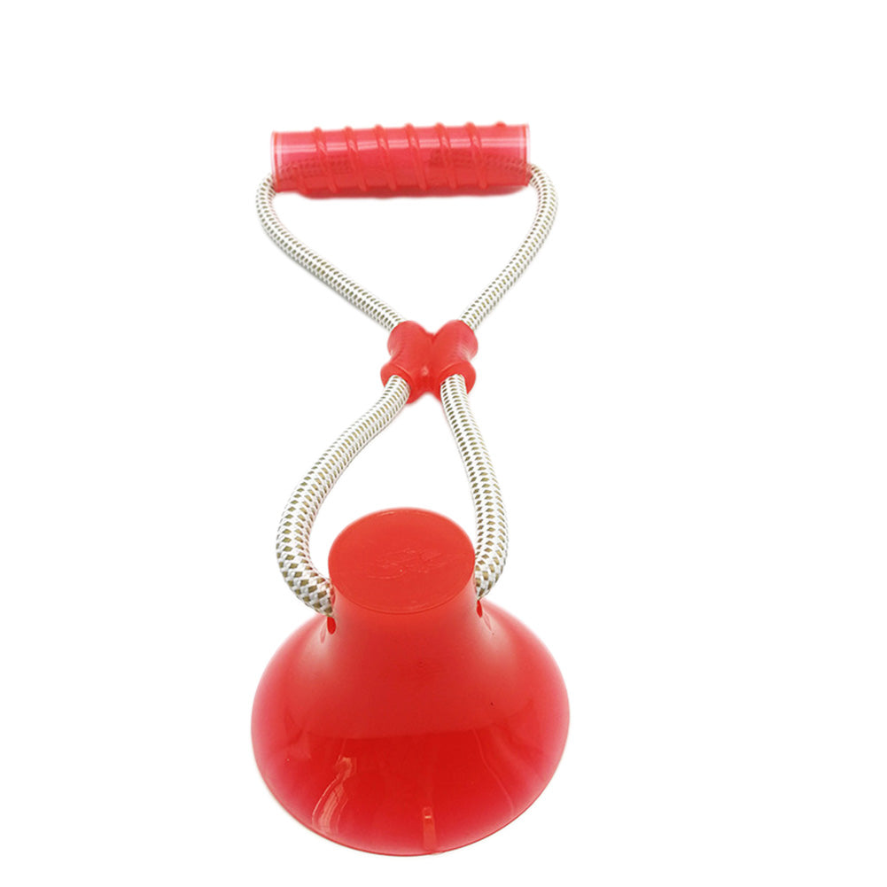 Multifunction Pet Molar Bite Dog Tos Rubber Chew Ball Cleaning Teeth Safe Elasticity Soft Puppy Suction Cup Dog Biting Toy red ZopiStyle