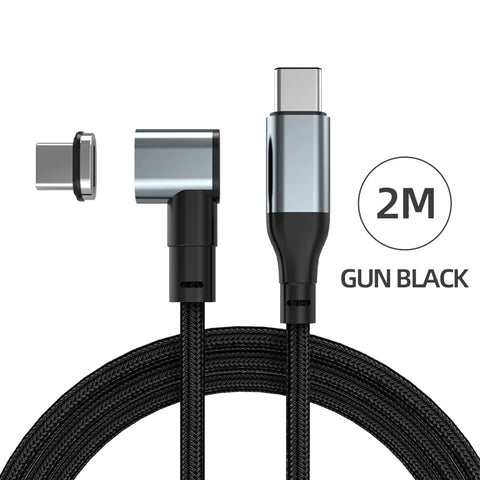 5a 100w Magnetic  Cable, Usb C To Usb Type C Quick Charge Pd 10gbps Fast Charging Type-c Data Cord, Compatible For Macbook Pro Huawei 2m magnetic wire + magnetic head ZopiStyle