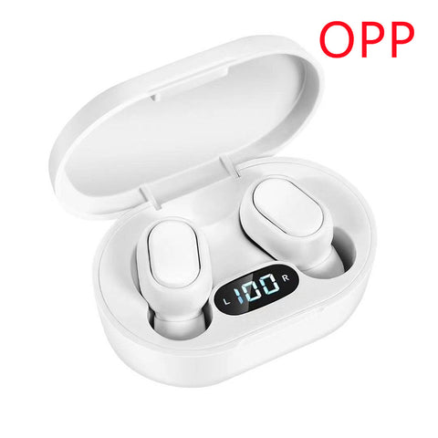 E7s Tws Mini In-ear Wireless  Headphones Sports M1 Stereo Noise Cancelling Earbuds Digital Display Bluetooth-compatible 5.0 Headset White ZopiStyle