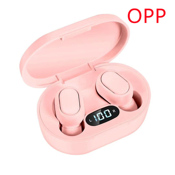 E7s Tws Mini In-ear Wireless  Headphones Sports M1 Stereo Noise Cancelling Earbuds Digital Display Bluetooth-compatible 5.0 Headset Pink ZopiStyle