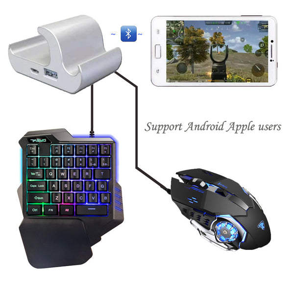 PUBG Mobile Gamepad Controller Gaming Keyboard Mouse Converter for Apple Android Phone G30 keyboard + G3 gaming mouse + V3 converter ZopiStyle