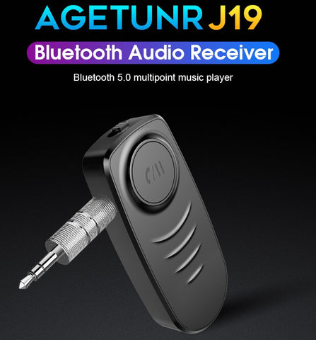 J19 Bluetooth Audio Receiver Mic Handsfree Call Wireless Adapter Bluetooth 5.0 Speaker Headphone Audio Transmitter black ZopiStyle