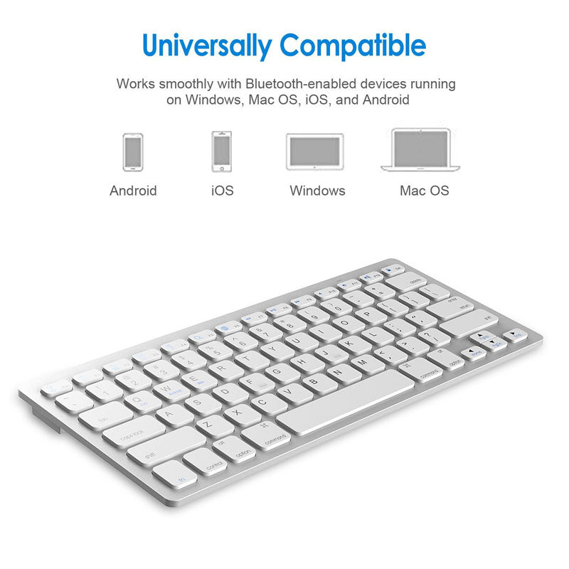 Wireless Gaming Keyboard Computer Game Universal Bluetooth Keyboard for Spanish German Russian French Korean Arabic Russian white ZopiStyle