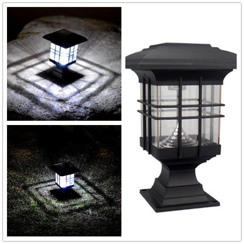 Outdoor Waterproof Solar-Powered LED Lawn Pin Lamp Fence Light Landscape Lamp White light ZopiStyle