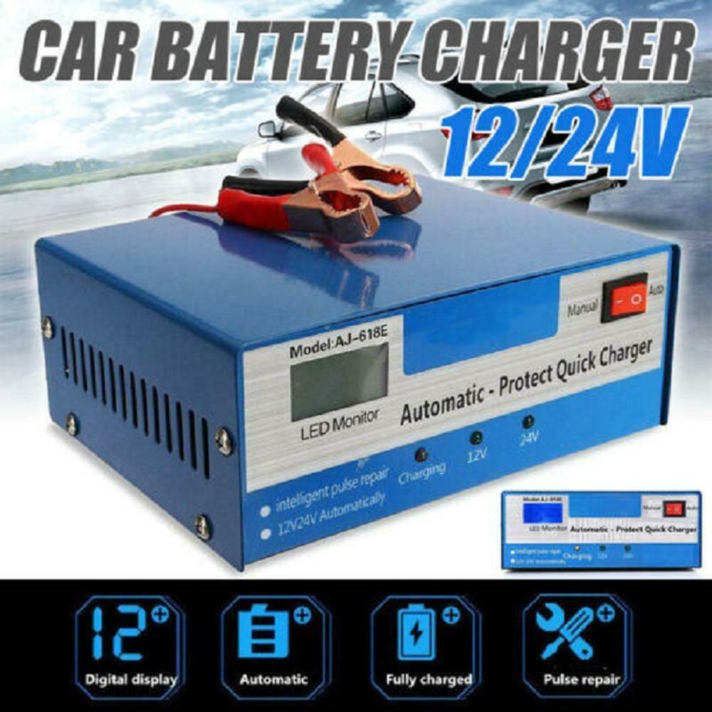 12/24v Automatic Quick Battery  Charger Intelligent Pulse Repair Truck Storage Eu Plug ZopiStyle