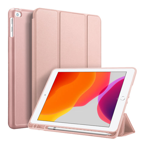 DUX DUCIS For iPad pro 7 10.2Inches 2019 PU Leather +TPU Back Shell Full Protective Case with Pen Holder Pink ZopiStyle