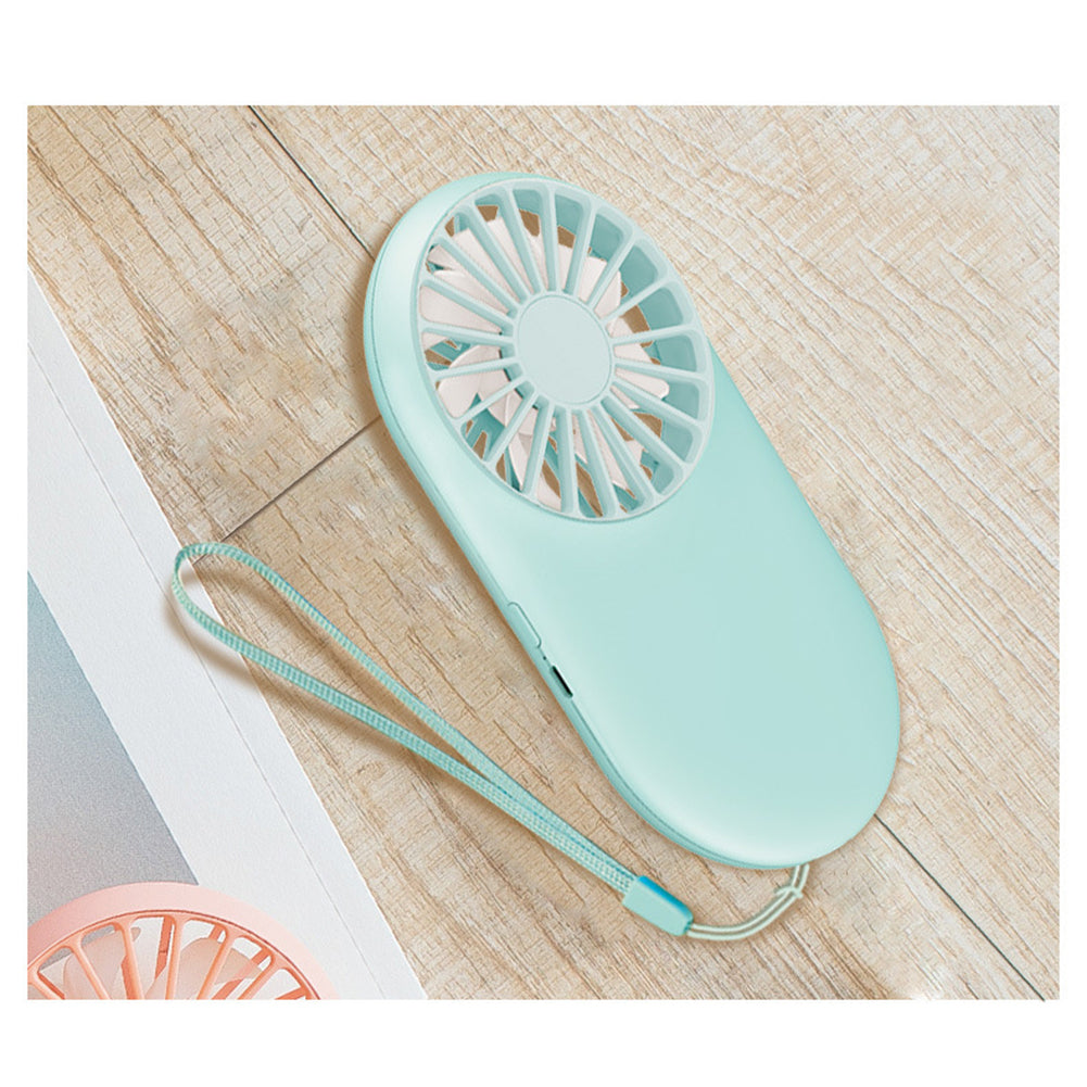 Portable USB Charging Pocket Mini Fan with Hanging Rope for Outdoor Home Use Light blue_6.5cm ZopiStyle