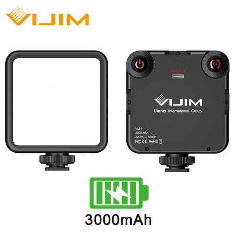 Vl81 3200k-5600k 850lm 6.5w Led Video Light With Cold Shoe Mini Vlog Fill Light 3000mah Battery Fill Light as picture show ZopiStyle