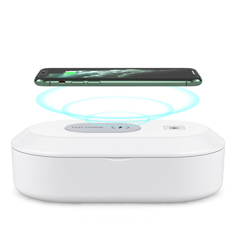 2 in 1 Multifunctional Ultraviolet Sterilization Box Mobile Phone Wireless Charger Electrical Appliances white ZopiStyle