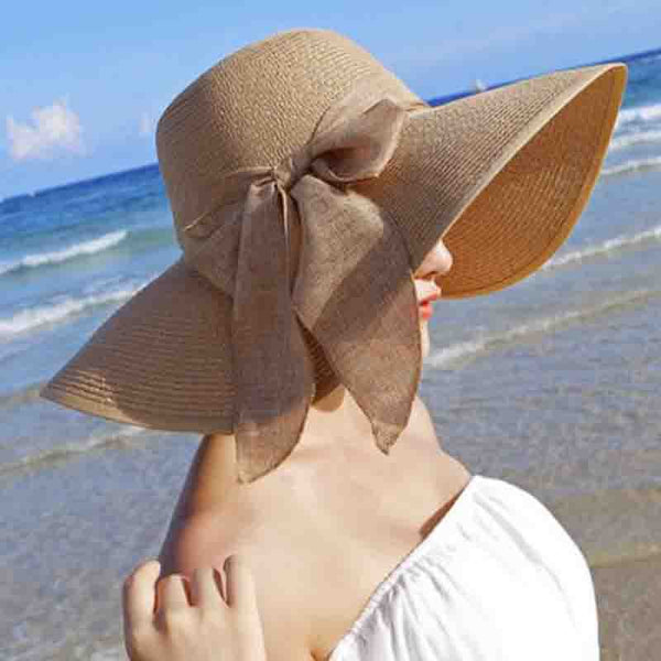 Manufacturers sell big brim hat shade straw hat female summer foldable sunscreen sun hat travel seaside vacation beach hat ZopiStyle
