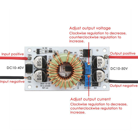 250W 10A Step-up Boost Converter with Current Limiter for Arduino DIY Power LEDs 250W ZopiStyle