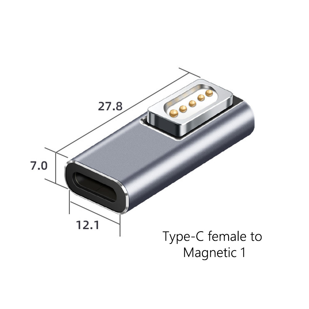 Aluminum Alloy Magnetic  Usb  C  Adapter 5521 Female Type C Female Quick Charge Adapter Compatible for Macbook Computer typec Female to magsafe1 ZopiStyle