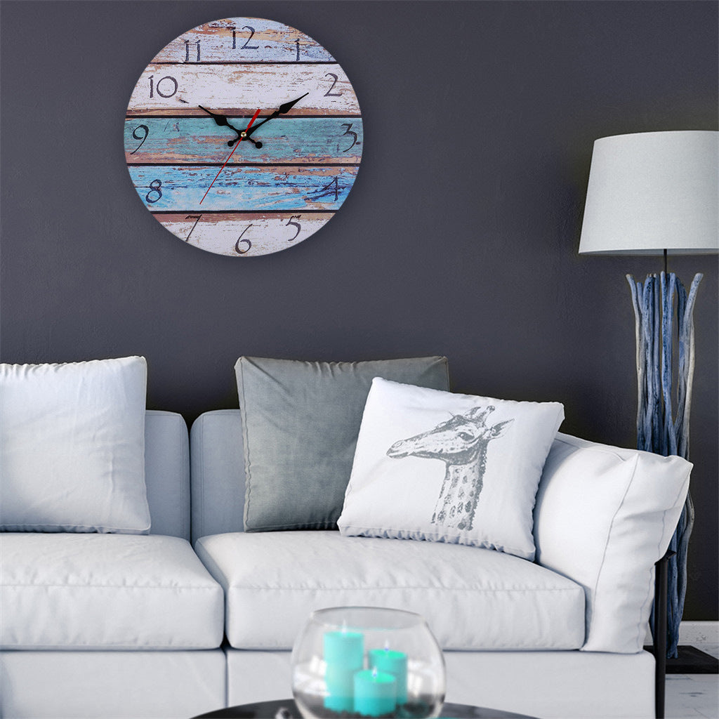Retro Vintage Rustic Clocks Home Living Room Bar Decoration Self-provided AA Battery style 1 ZopiStyle