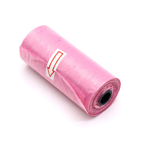 15pcs/Roll Plastic Garbage Bag Rubbish Bags Special for Baby Diapers Abandoned  Pink ZopiStyle