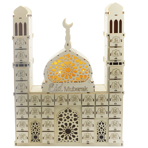 Wooden Ramadan Countdown Calendar DIY Crafts Pendants Eid Mubarak Accessories eid mubarak ZopiStyle