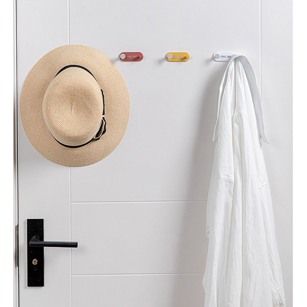 Storage Hooks Punch-free Bathroom Wall Hook Door Coat Rack Hanger Multi-functional Row Hook white ZopiStyle