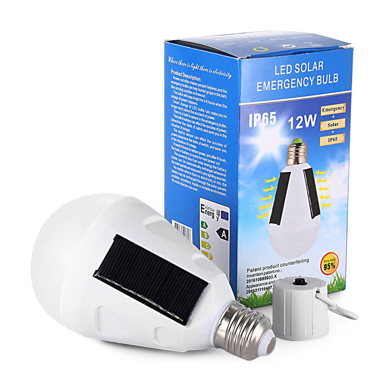 Indoor Garden Hiking Camping Solar Panel Powered LED Light Bulb Hanging Solar Light Portable Waterproof Emergency Light Bulb with Hook ZopiStyle