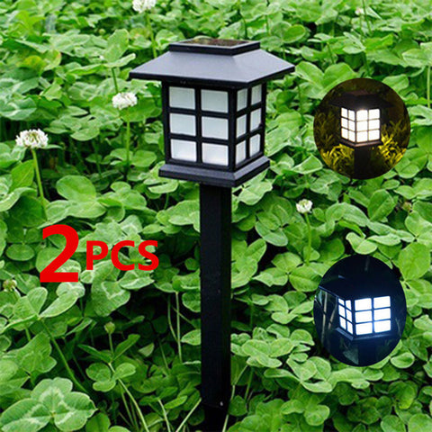 2PCS Light Sensor Solar-Powered Lawn Pin Lamp Yard Garden Light Decoration Small room white light ZopiStyle