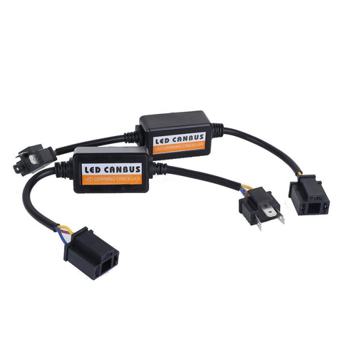 2Pcs Car H4 Warning Error Decoder Canceller Capacitor Anti-flicker LED Headlight Harness ZopiStyle