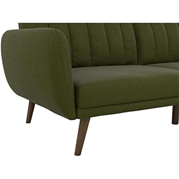 Brittany Sofa Futon - Premium Upholstery and Wooden Legs - Green ZopiStyle