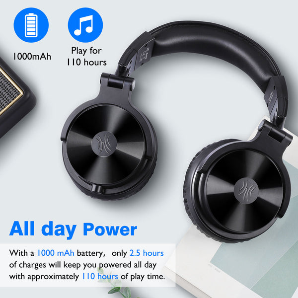 Oneodio Pro-C Wireless Headphones With Microphone 110H PlayTime Bluetooth 5.2 Foldable Deep Bass Stereo Earphones For PC Phone ZopiStyle
