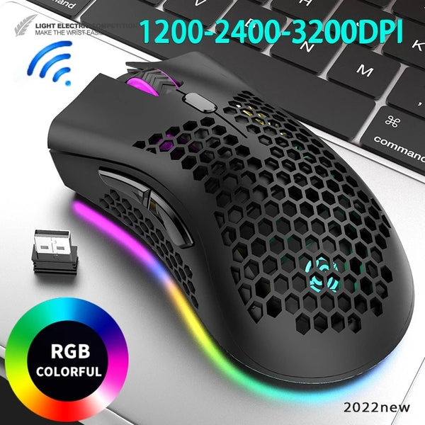 BM600 Rechargeable USB 2.4G Wireless RGB Light Honeycomb Gaming Mouse Desktop PC Computers Notebook Laptop Mice Mause Gamer Cute ZopiStyle